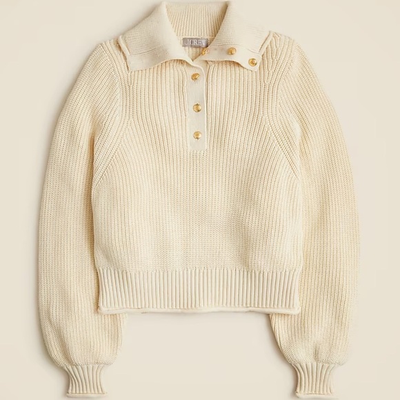 J Crew Ribbed cotton button-collar sweater NWT SZ L - Picture 3 of 9